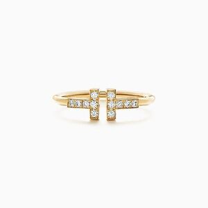 Tiffany T Diamond Wire Ring in Yellow Gold
